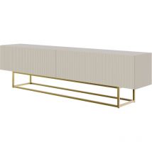Selsey - veldio - Meuble tv - 175 cm - taupe (gris-beige) sur pieds dorés