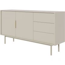 Selsey - viviaro - Credenza a due ante - 154 cm - e tre cassetti - Taupe (Grigio-Beige)