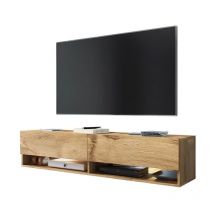 Selsey - wander - Meuble tv / Banc tv (chêne wotan, 140 cm, éclairage led)