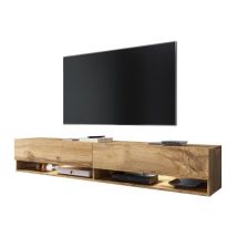 Selsey - wander - Meuble tv / Banc tv (chêne wotan, 180 cm, éclairage led)