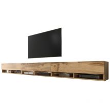 Selsey - wander - Meuble tv / Banc tv (chêne wotan, 3x100 cm, éclairage led)
