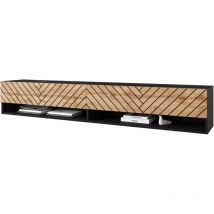 Selsey - wander Mobile tv 2 ante - Nero Grafite / Rovere Wotan - 180 cm