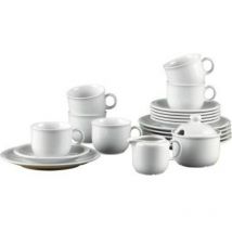 Seltmann Weiden - Kaffeeservice Compact 6 x Tassen Untertassen Kuchenteller 1 x Zuckerdose 1 x Sahnegießer Porzellan weiß 20 St./Pack.