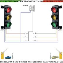 Securvera - Semafori da Presidio 3 Luci Led 3 Schede da 24 Led Rossi 24 Led Gialli 24 Led Verdi Luce Puntiforme Aliment. 24 Vac 3 w Semaforo Vetro ø