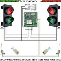 Securvera - Impianto Semaforico Orientabile 180° Parcheggio Semaforo 24 Led Rossi 24 Led Verdi Lente ø 124 mm Aliment. 24 Vac 3 w IP65 Tempi