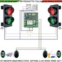 Securvera - Impianto Semaforico Orientabile 180° Parcheggio 24 Led Rossi 24 Led Verdi Lente ø 124 mm Aliment. 230 v 3W Stagno IP65 Tempi Regolabili