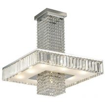 Inspired Diyas Ophelia - Semi-plafonnier à 8 ampoules, chrome poli, cristal