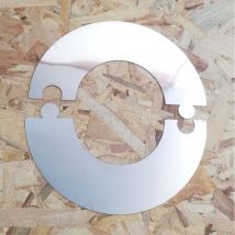 Semi rosone placca circolare inox spessore 5 decimi aisi 304, diametro 250mm