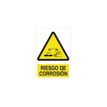 Señal advertencia y peligro Riesgo de corrosión en poliestireno con adhesivo resistente Poliestireno 420X297 mm