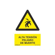 Señal De Alta Tensión Peligro De Muerte Sekureco 200 X 300 Mm Adhesivos De Vinilo