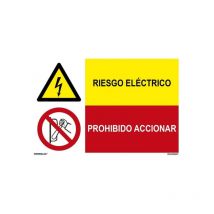 Sekureco - Señal combinada riesgo eléctrico, prohibido accionar Adhesivo vinilo