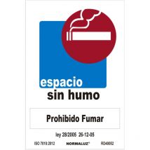 Señal prohibido 'espacio sin humo' (pvc 0.7mm) 30x40cm