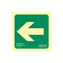 Normaluz - Señal de evacuación flecha izquierda luminiscente sekureco 160 x 160 mm clase b (pvc 0'7 mm)