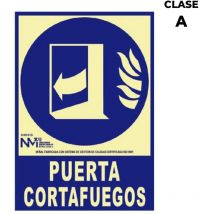Normaluz - cartel de extinción 'puerta cortafuegos' clase a (pvc 1mm) 21x30cm