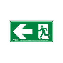 Señal De Evacuación Salida Puerta Izquierda (solo Pictograma) Con Capa Luminiscente Sekureco 320 X 160 Mm Clase A (aluminio 0'5 Mm)