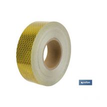 Cofan - rollo retroreflectante continuo - 50m amarillo , Cinta adhesiva reflectante V23 destinada para el marcaje de contorno de vehículos pesados
