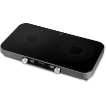 2803BK SmoothCook - Placa vitrocerámica doble infrarroja con superficie vitrocerámica, control fácil y limpieza rápida, ideal para hogar, dormitorios