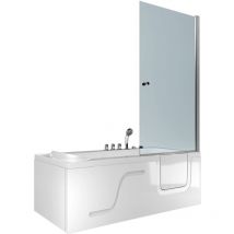 Acquavapore - Seniorendusche Kombi Duschkabine Whirlpool Seniorenwanne mit Tür S17D-TH-WP-L-EC 150x75 cm