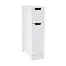 Elegant Brands - Sennen Super Slim Bathroom Storage // White Scandinavian-inspired Organiser for Bathroom, Bedroom, Living Room, Hallway