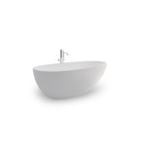 Ambra - Sensae - Island Bathtub - Bañera Ovalada Moderna - Acogedora Y Confortable - Solid Surface - Blanco Mate - 90x185x56cm