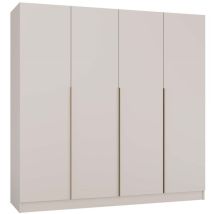 Senso - Armario Beige Cachemire – 4 Puertas – 200×200 Cm – Tiradores Dorados – Dormitorio