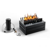 Planika - Senso Basket - Brûleur bioéthanol Senso Basket avec panneau en verre - Autonomie 4,5 heures - Capacité 1,3 litres - Alimentation 230V