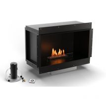 Planika - Senso - cheminée automatique au bioéthanol avec technologie bev dans un boîtier noir