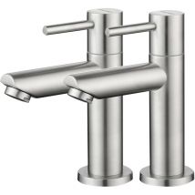 Cecipa - 2PCS grifo de baño, grifo de agua fría, cromado, con aireador intercambiable, altura de caño 93,4 mm