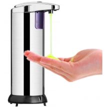 Treetalk - Sensor Soap Dispenser foaming soap Dispenser Sensor soap Dispenser Rechargeable dishwashing soap Bubble soap Refills Stainless Steel