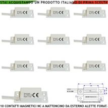 Securvera - Sensori Magnetici Esterno 10 Pezzi Sensibilità Magnetica 13 mm Contatto Reed nc Sottovuoto Tensione Max 30 v 0,5 a Carico Resistivo 4