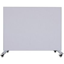 Separador de ambientes móvil - Panel acústico/pizarra blanca - 160x120 cm - Gris claro/Blanco