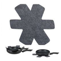 Séparateur de casserole, lot de 6 protège-poêles, 38 x 30 cm, accessoire empilage poêles, gris - Relaxdays