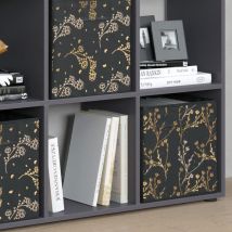 Vicco - Meuble de rangement cube Nove, Noir, 104 x 108 cm avec 4 boxes pliants opt.2