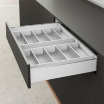 Range couverts orgatray 630 - Décor : Argent - Pour tiroir de profondeur : 500 mm - Profondeur : 473 mm Hettich
