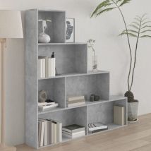 Bonnevie - Libreria,Scaffale divisorio,Separè Divisorio Grigio Cemento 155x24x160 cm in Truciolato -MN63109