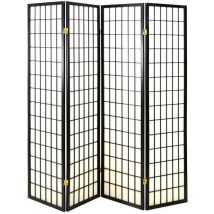 Vacchetti - Paravento carta di riso 4a nero cm45h180