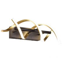 Sequence applique led spirale metallo ottone e nero con regolazione intensita' e temperatura luce con interruttore h. 47CM