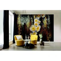 Papier Peint - Coquelicots et Dorures - 368 x 254 cm