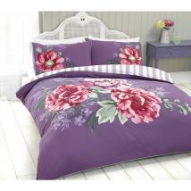 Rapport Home - Seraphina Heather Floral Reversible Single Duvet Cover & Pillowcase Bedset Bedding - Multicoloured