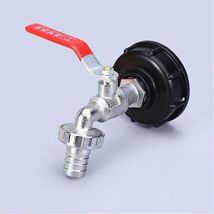 Robinet Cuve 1000l Recuperateur Eau De Pluie, Adaptateur Réservoir D'Eau Ibc 1/2' Double Pluie,robinet En Matériau Alliage Fabriqué Pp Filetage Gros 