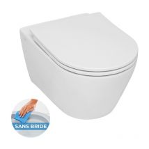 Serel cuvette suspendue sans bride, fixations invisibles, abattant slim softclose, blanc (SP26)