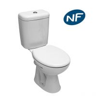 Serel - Pack Stand-WC Zambak + WC-Sitz mit klassischem Verschluss + Doppelknopf-Spülset (zambak)