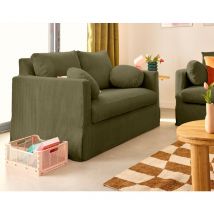 Lisa Design - Serena - canapé droit déhoussable 2 places en velours côtelé