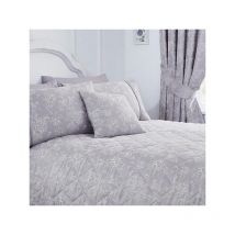 Jasmine Floral Weave Cotton Rich Filled Cushion, Lavender, 43 x 43 Cm - Serene