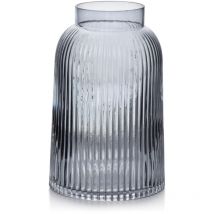 SERENITE Vase – 15cm Durchmesser – 23cm Höhe – Elegante Glasvase in Grautönen – Stilvolles Deko-Objekt für Blumen