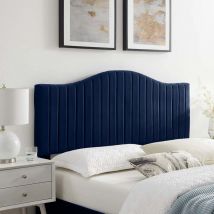 Casa - Serenity Blue Plush King 26 inch Strutted Headboard