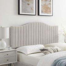 Serenity Cream Plush Double 26 inch Strutted Headboard