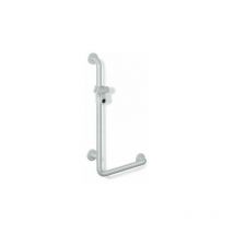 Hewi - serie 801 tirador de apoyo en ángulo perpendicular 1100 mm con soporte de ducha blanco puro