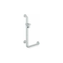 Hewi - serie 801 tirador de apoyo en ángulo perpendicular 1250 mm con soporte de ducha azul agua