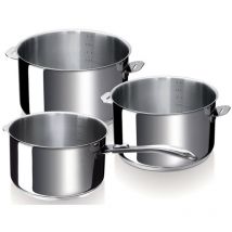 Beka - serie de 3 cacerolas de acero inoxidable 16/18 / 20cm + 1 asa - 12326974